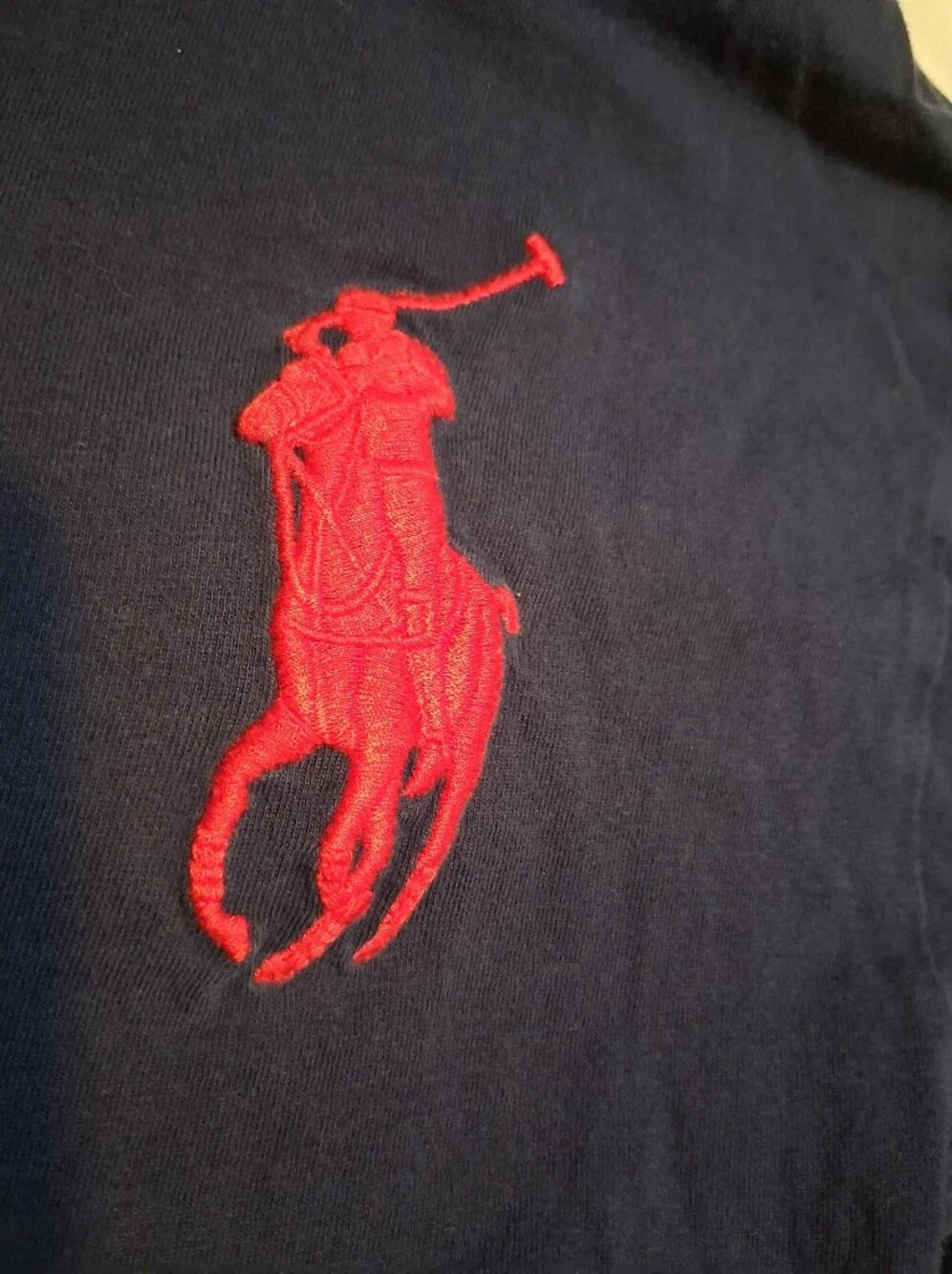 Polo Ralph Lauren Navy Long Sleeve Red Big Pony Tee Shirt Youth M (10-12) 150